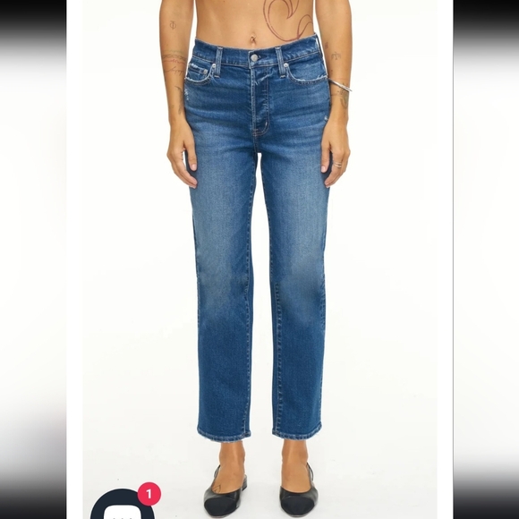 NEW Pistola Charlie High Rise Straight Leg Raw Edge Side Panel Jeans Mobwife - Picture 9 of 12